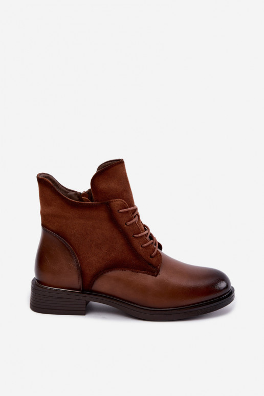 Botins castanhos com saltos largos Ismerae