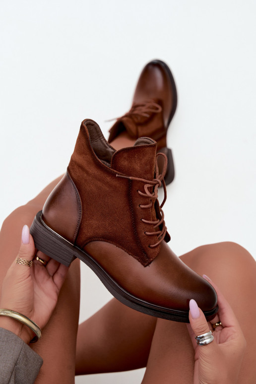 Botins castanhos com saltos largos Ismerae
