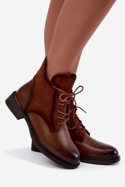 Botins castanhos com saltos largos Ismerae