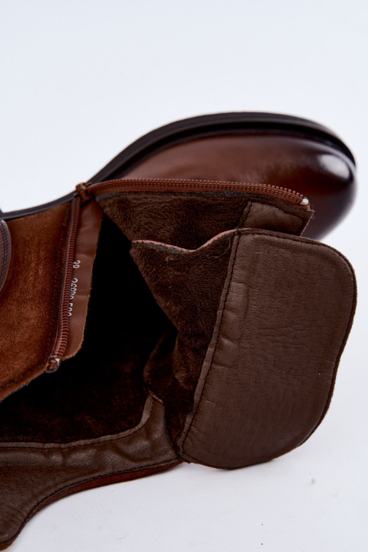 Botins castanhos com saltos largos Ismerae