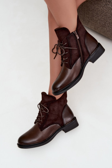 Botins castanhos chocolate com saltos largos Ismerae 2