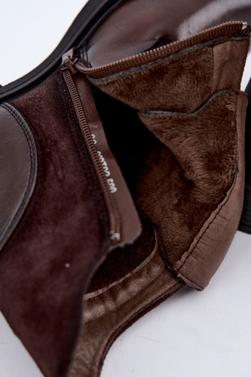 Botins castanhos chocolate com saltos largos Ismerae