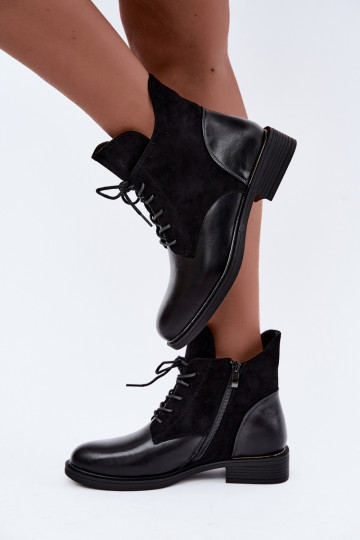 Botins pretos com saltos largos Ismerae 2