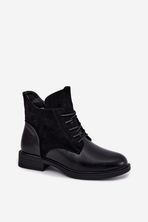 Botins pretos com saltos largos Ismerae