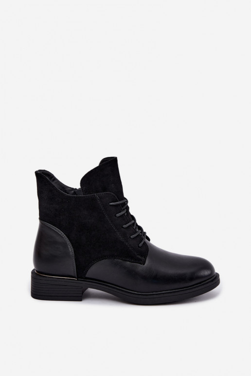 Botins pretos com saltos largos Ismerae