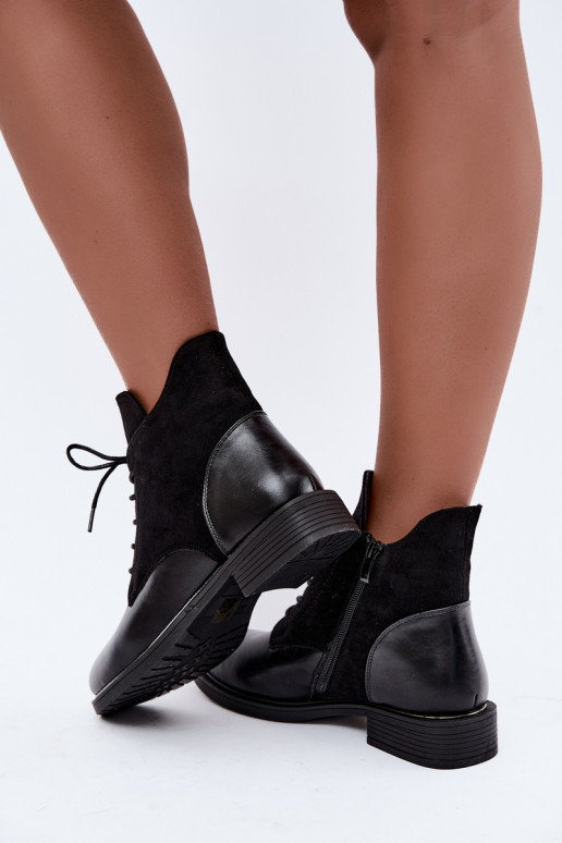 Botins pretos com saltos largos Ismerae