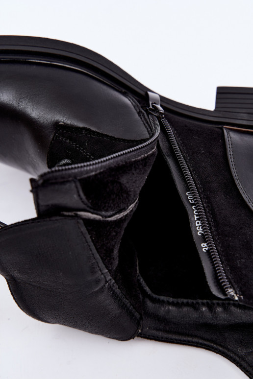 Botins pretos com saltos largos Ismerae