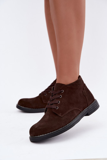 Sapatos de camurça cor chocolate Nirelia 2