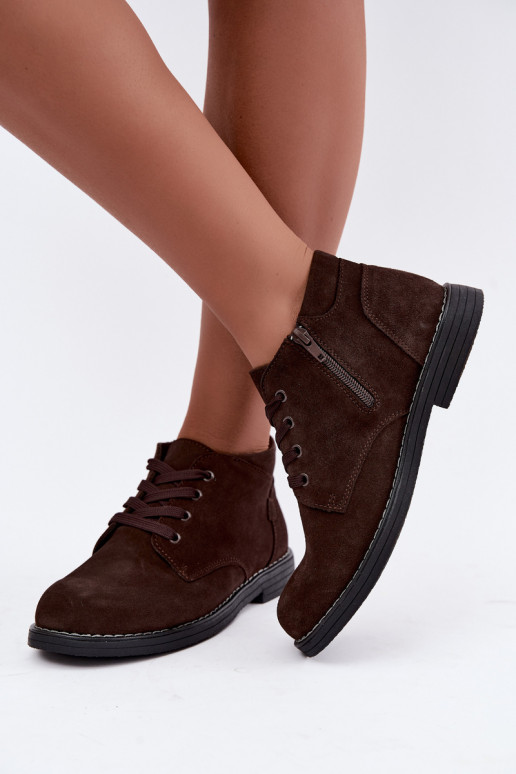Sapatos de camurça cor chocolate Nirelia