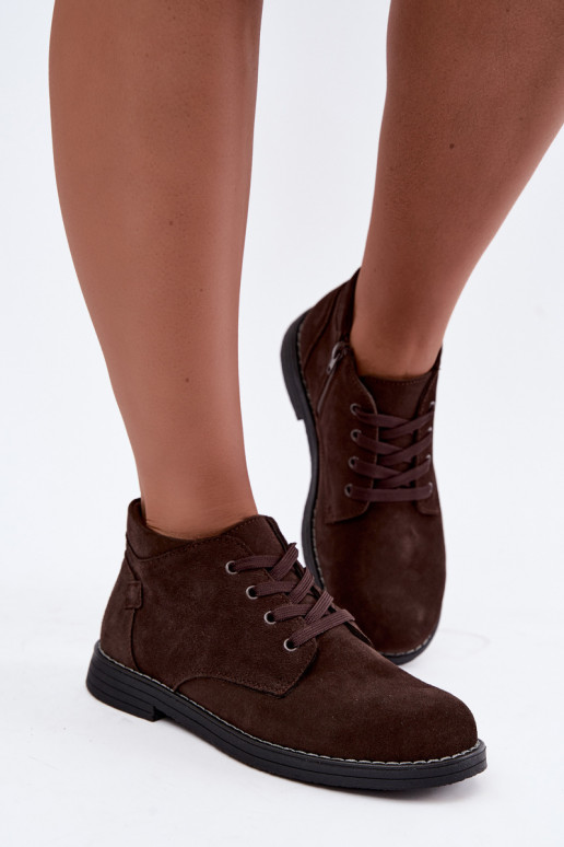 Sapatos de camurça cor chocolate Nirelia
