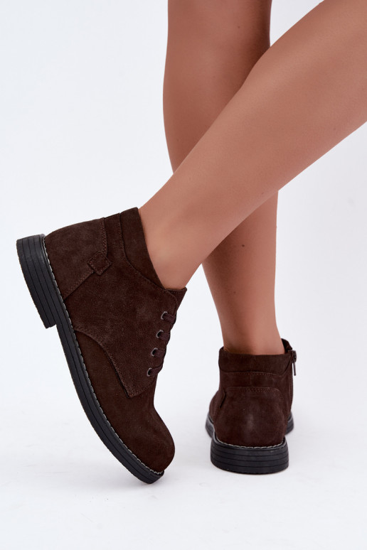 Sapatos de camurça cor chocolate Nirelia