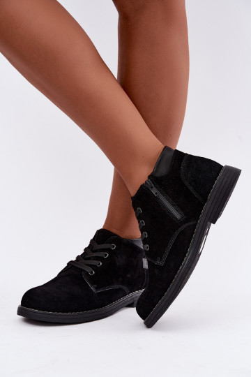 Sapatos de camurça cor preta Nirelia