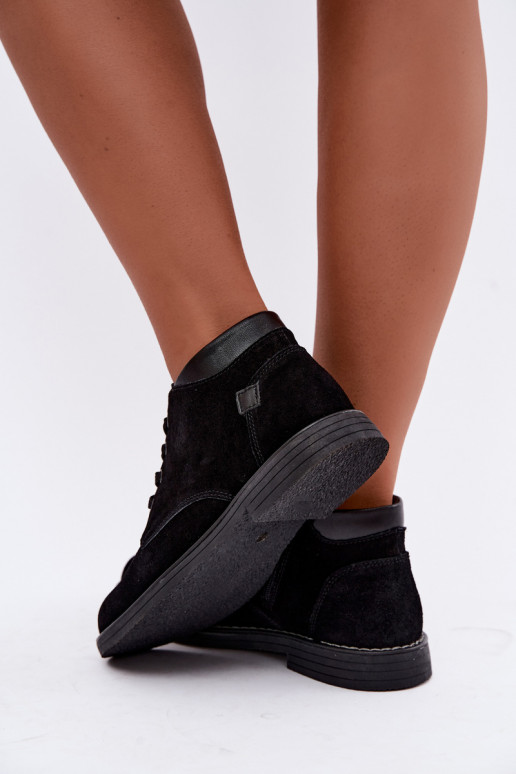 Sapatos de camurça cor preta Nirelia