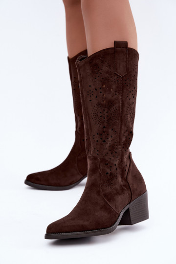 Botas de cowboy recortadas com salto CzekoladoĮe Garena 2