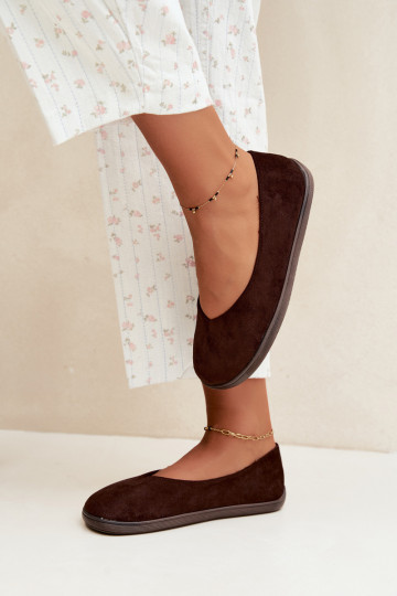Balerinas femininas Barefoot na cor chocolate Hollin