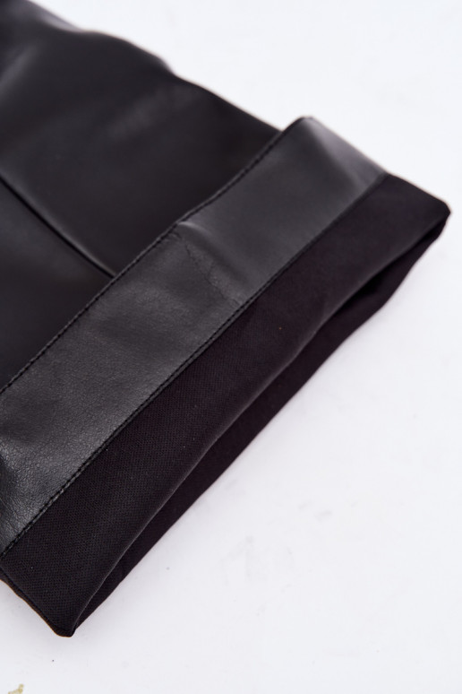 Botas altas com bico aberto em salto fino de couro sintético preto Velise