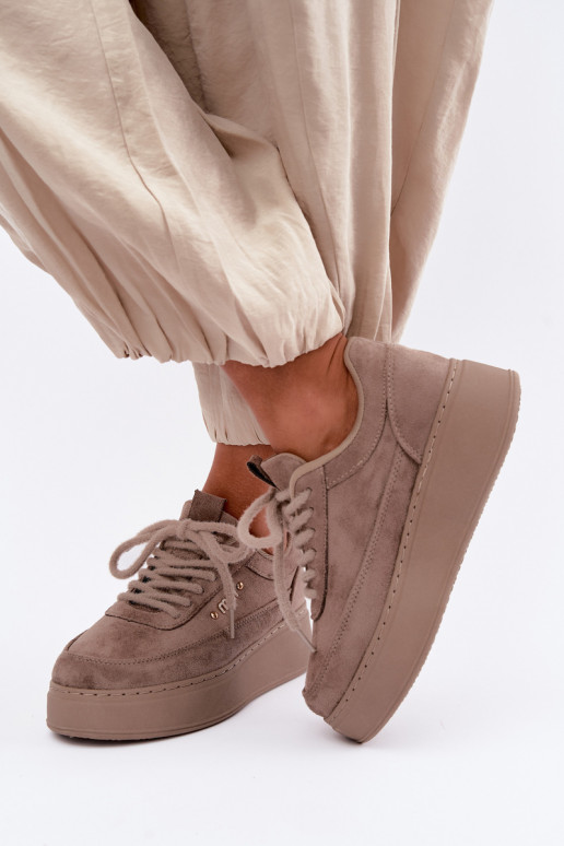 Ténis em camurça com plataforma em argila Teysa