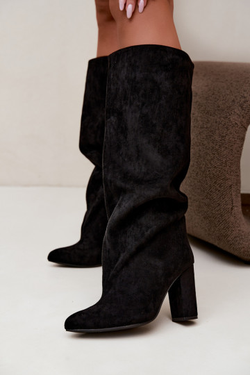 Botins com salto em preto Adoria 2