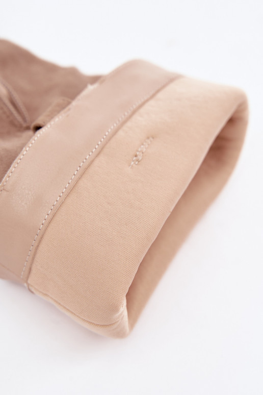 Botas femininas acima do joelho com detalhes decorativos na cor areia Morla