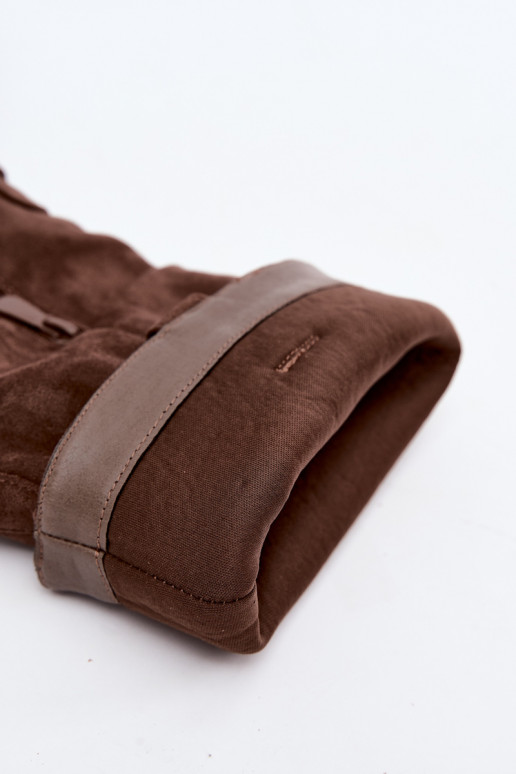 Botas femininas acima do joelho com detalhes decorativos na cor marrom Morla