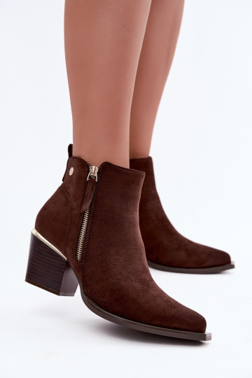Botins de estilo cowboy com fecho decorativo, chocolate Jarelia 2