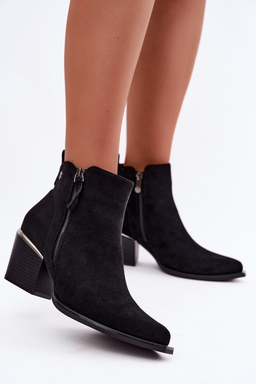 Botins de estilo cowboy com fecho decorativo, preto Jarelia