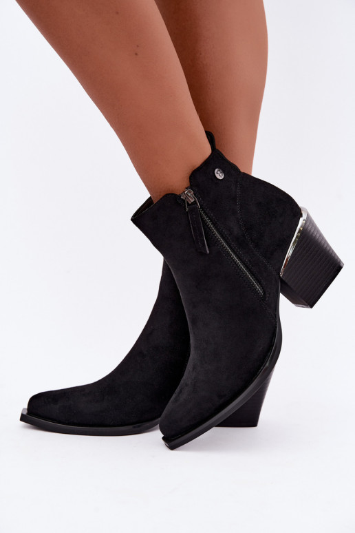 Botins de estilo cowboy com fecho decorativo, preto Jarelia