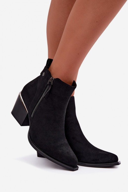 Botins de estilo cowboy com fecho decorativo, preto Jarelia