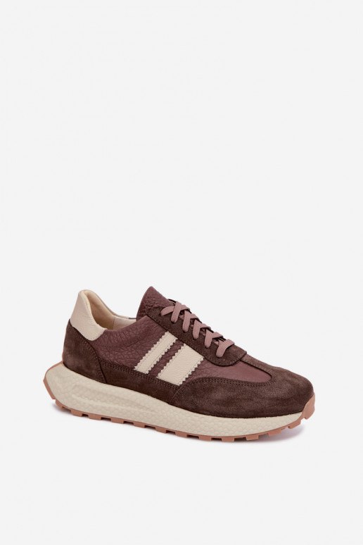 Ténis de camurça sintética com plataforma Zazoo N1291, chocolate