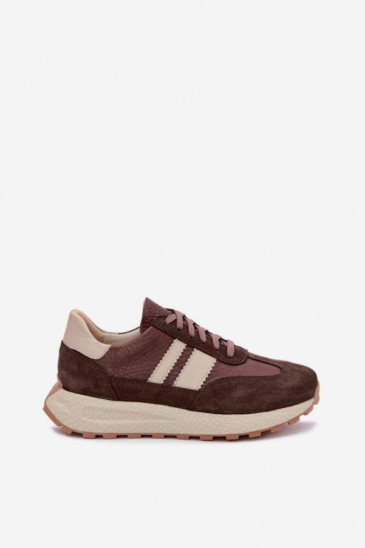 Ténis de camurça sintética com plataforma Zazoo N1291, chocolate