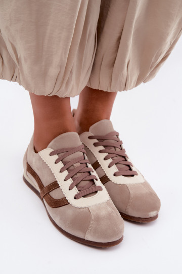 Pele de camurça À modalo de tênis Feminino Zazoo N1402S2 bege