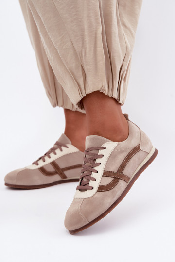 Pele de camurça À modalo de tênis Feminino Zazoo N1402S2 bege 2