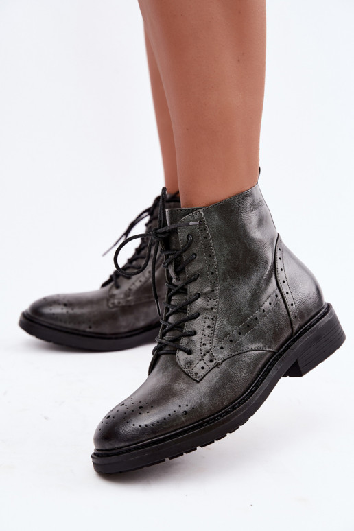Botins femininos isolados com saltos largos Medicine RIN16-OBD426-90X, cinza