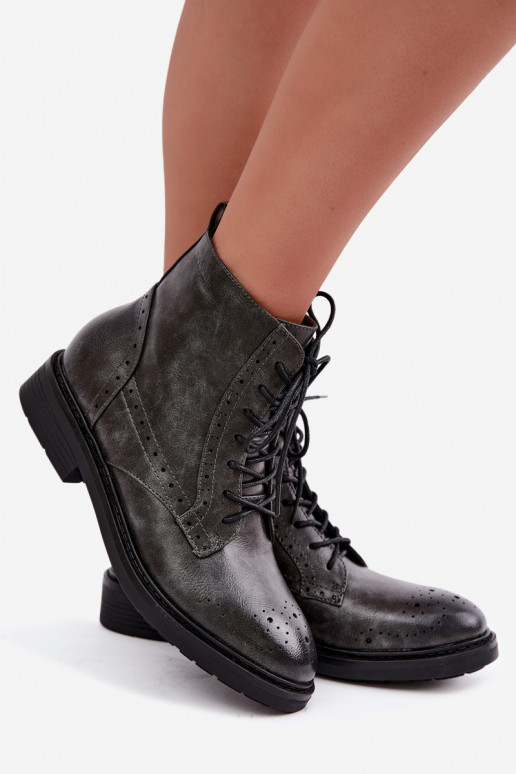 Botins femininos isolados com saltos largos Medicine RIN16-OBD426-90X, cinza