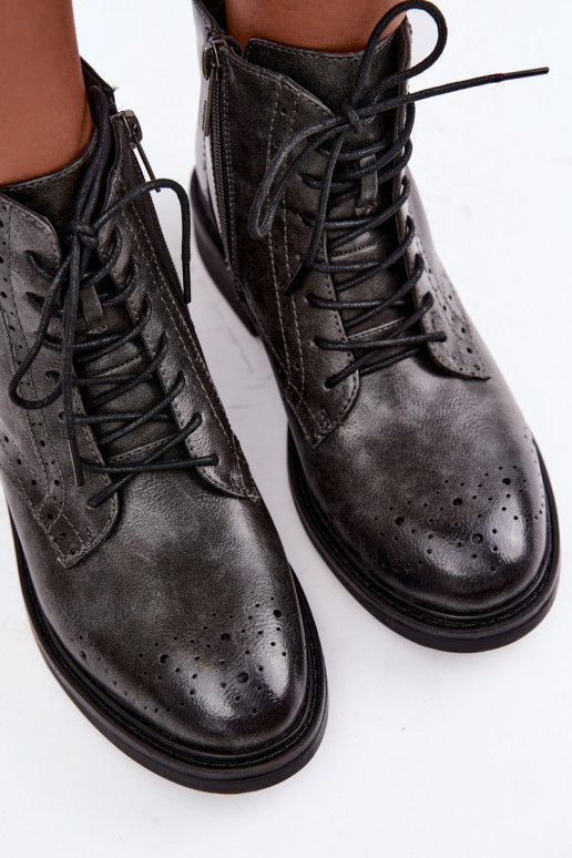 Botins femininos isolados com saltos largos Medicine RIN16-OBD426-90X, cinza