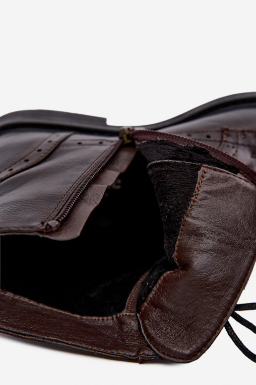 Botins femininos isolados com saltos largos Medicine RIN16-OBD426-88X, castanho escuro