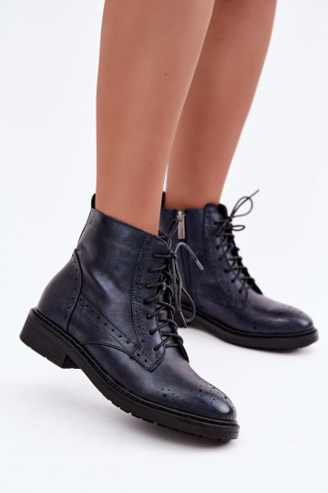 Botins femininos isolados com saltos largos Medicine RIN16-OBD426-59X, azul escuro 2