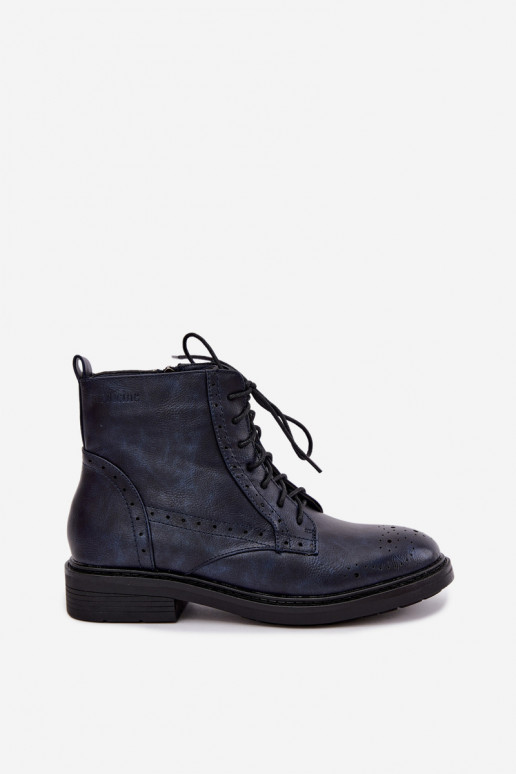 Botins femininos isolados com saltos largos Medicine RIN16-OBD426-59X, azul escuro