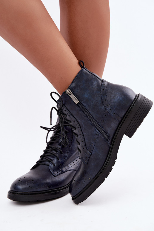 Botins femininos isolados com saltos largos Medicine RIN16-OBD426-59X, azul escuro