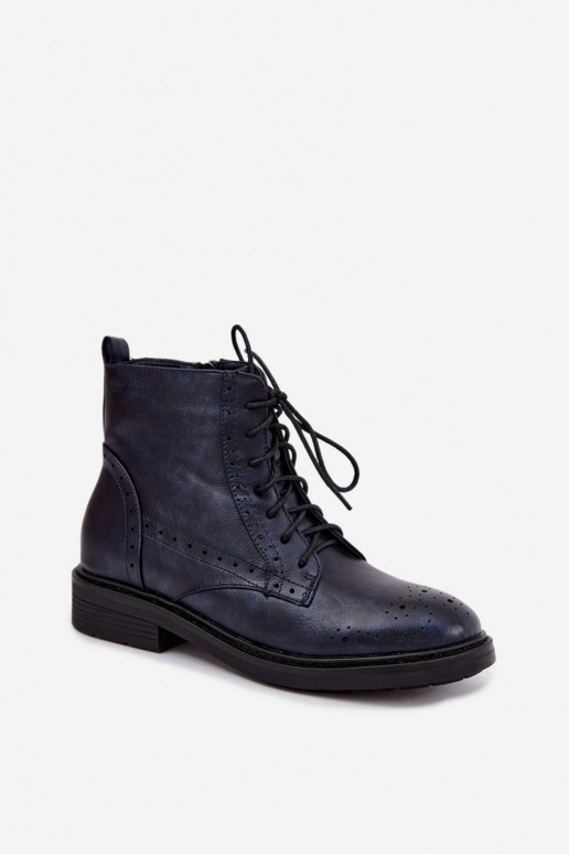 Botins femininos isolados com saltos largos Medicine RIN16-OBD426-59X, azul escuro