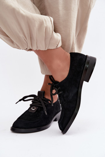 Sapatos femininos barefoot em camurça sintética D&A CR62-3460 cor preta