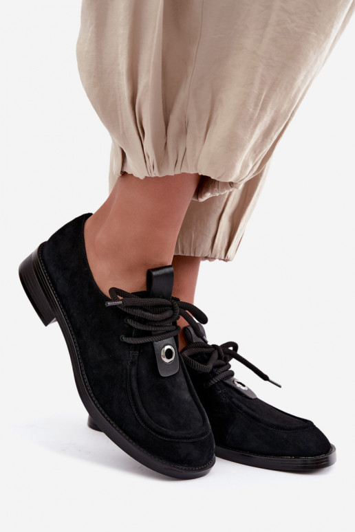 Sapatos femininos barefoot em camurça sintética D&A CR62-3460 cor preta
