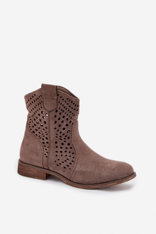 Botins abertos em areia com saltos largos Amisna