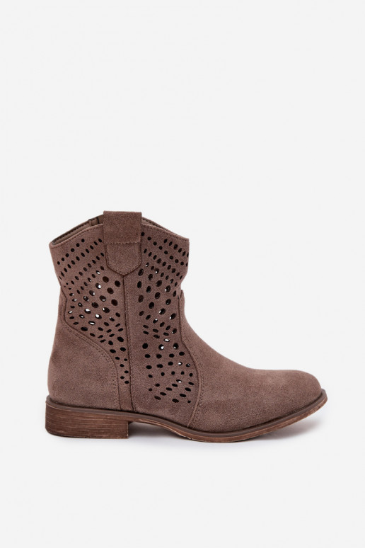 Botins abertos em areia com saltos largos Amisna