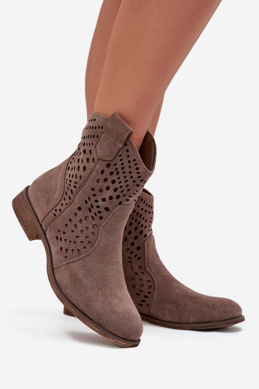 Botins abertos em areia com saltos largos Amisna