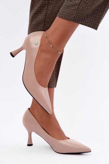 Sapatos de salto Vinceza 62323 cor areia