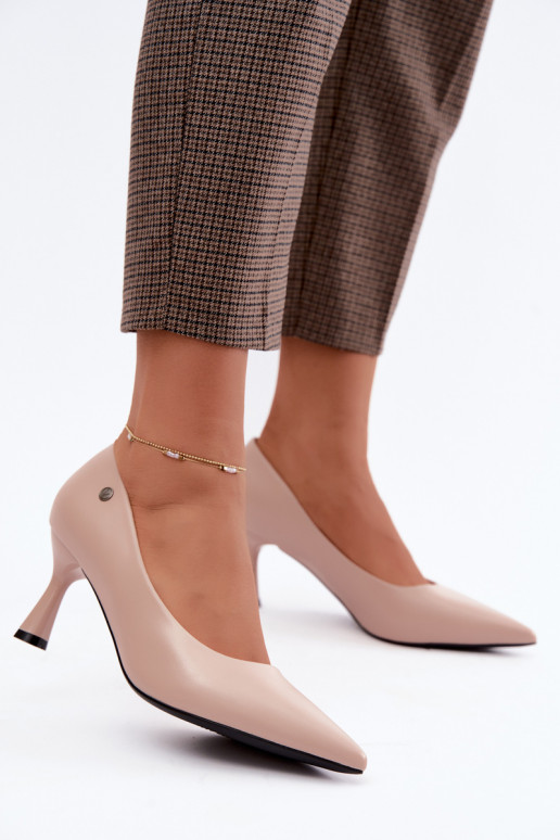 Sapatos de salto Vinceza 62323 cor areia