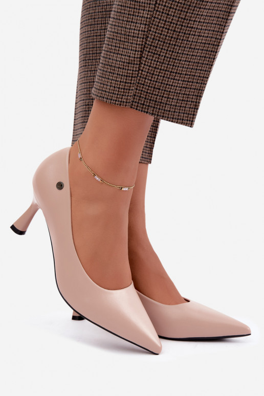 Sapatos de salto Vinceza 62323 cor areia