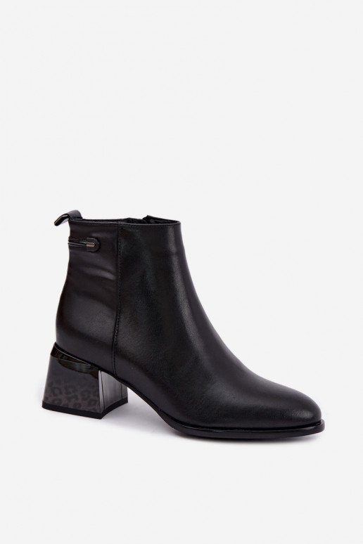 Botins Lurelia de couro preto