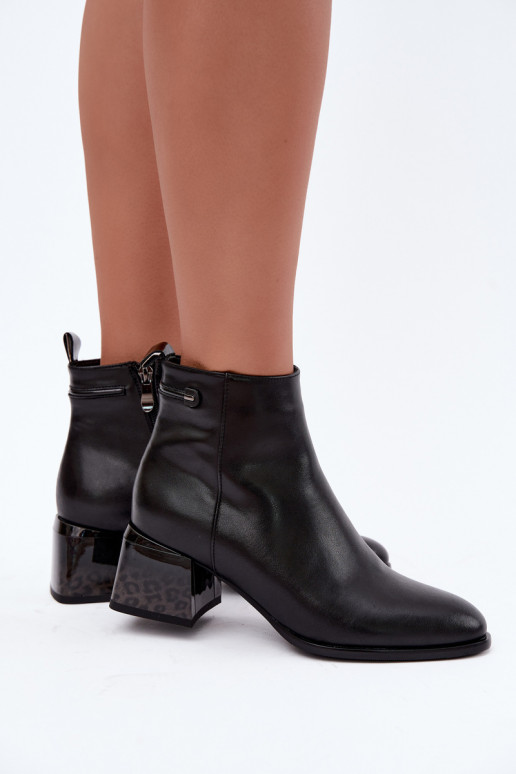 Botins Lurelia de couro preto